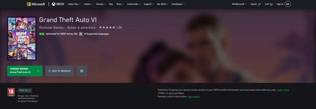 GTA 6 age rating ESRB and PEGI 18 worldwide classifications